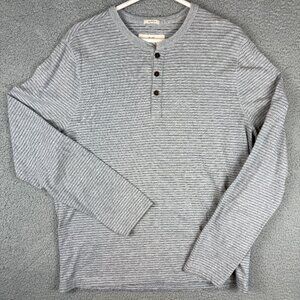 Abercrombie & Fitch Muscle Fit Henley Shirt Mens XXL Gray Striped Long Sleeve